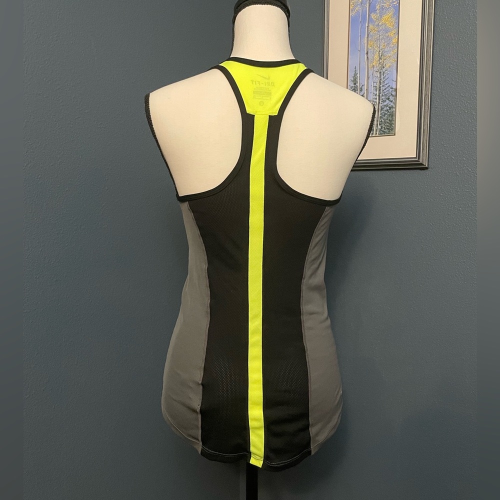 Nike Dri Fit Women’s Grey/Black/Neon Racerback Tank, Size Small - EUC